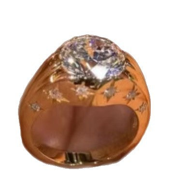 Medieval Eight-Pointed Star Flashing Statement Ring