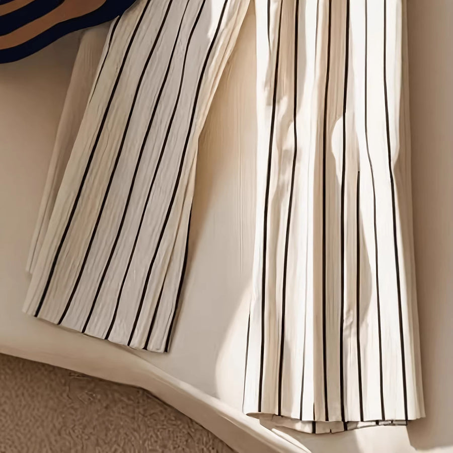 Elegant Sleeveless Blazer Vest and Wide-leg Pants Set for Women