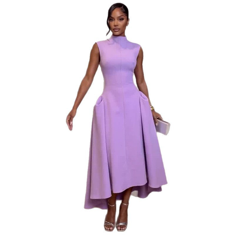 Elegant Sleeveless Crew-neck Maxi Dress for Women