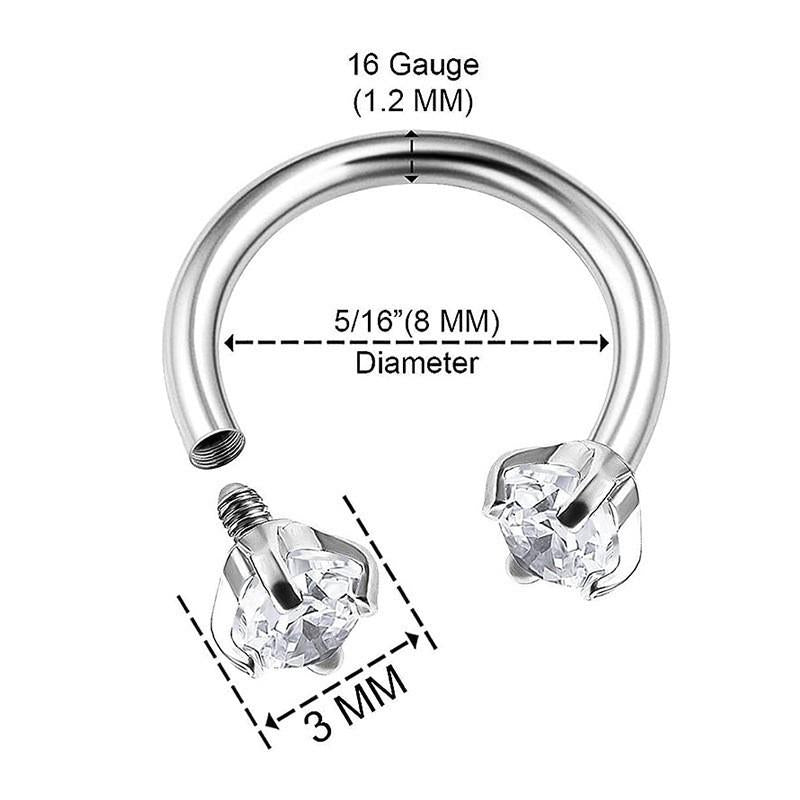 Round Double-Zircon Nose Ring - Stunning Statement Ring