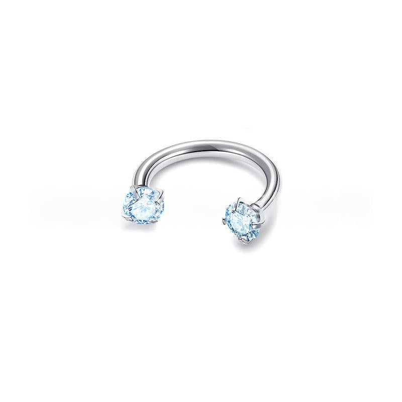 Round Double-Zircon Nose Ring - Stunning Statement Ring