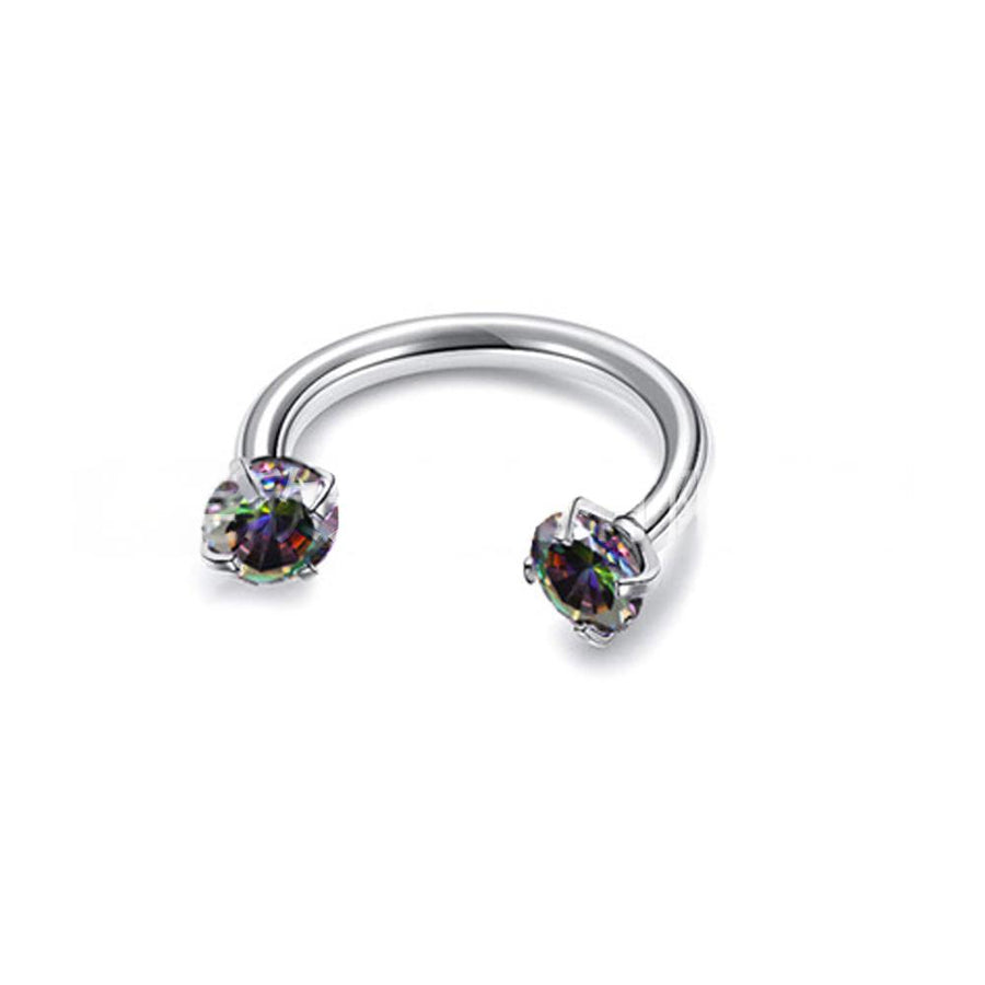 Round Double-Zircon Nose Ring - Stunning Statement Ring