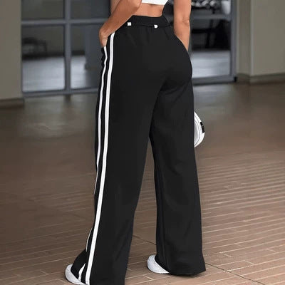 Seamed Draping Outerwear-style Floor-length Pants