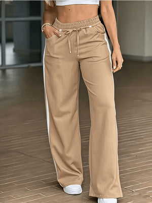 Seamed Draping Outerwear-style Floor-length Pants