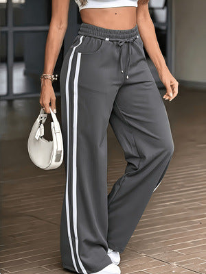 Seamed Draping Outerwear-style Floor-length Pants