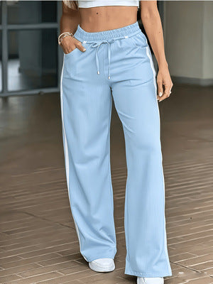 Seamed Draping Outerwear-style Floor-length Pants