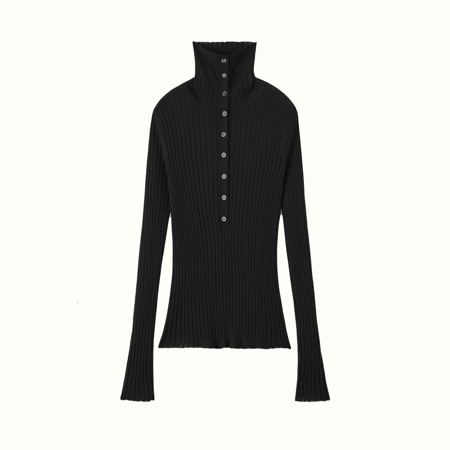 Ribbed Base-layer Sweater Chunky Turtleneck Knit Set
