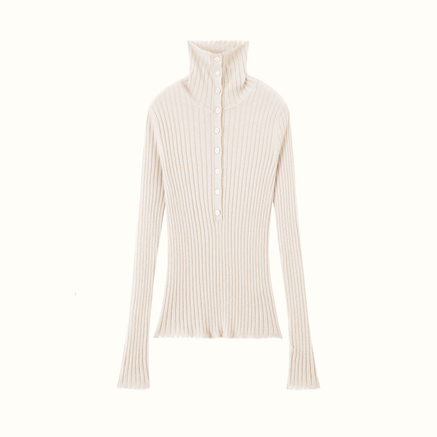 Ribbed Base-layer Sweater Chunky Turtleneck Knit Set