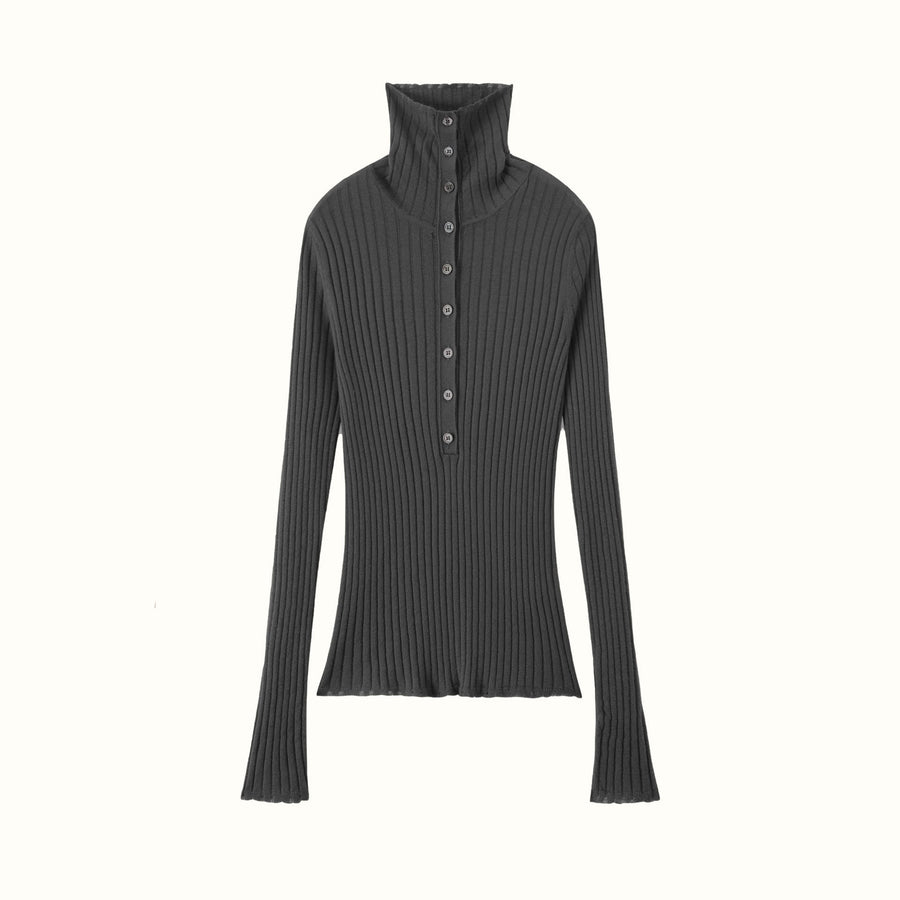 Ribbed Base-layer Sweater Chunky Turtleneck Knit Set