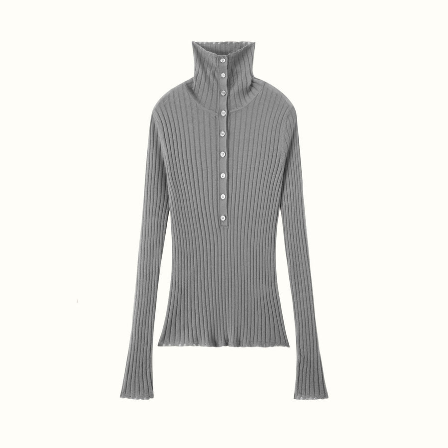 Ribbed Base-layer Sweater Chunky Turtleneck Knit Set