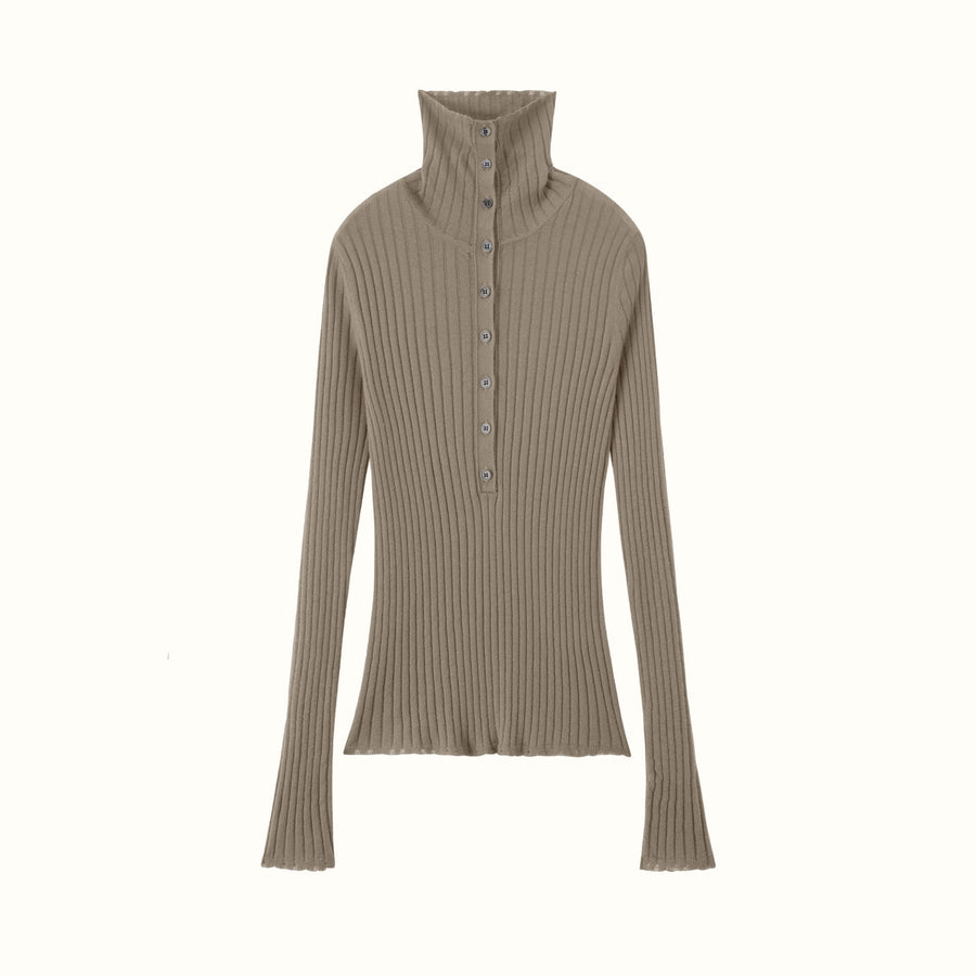 Ribbed Base-layer Sweater Chunky Turtleneck Knit Set
