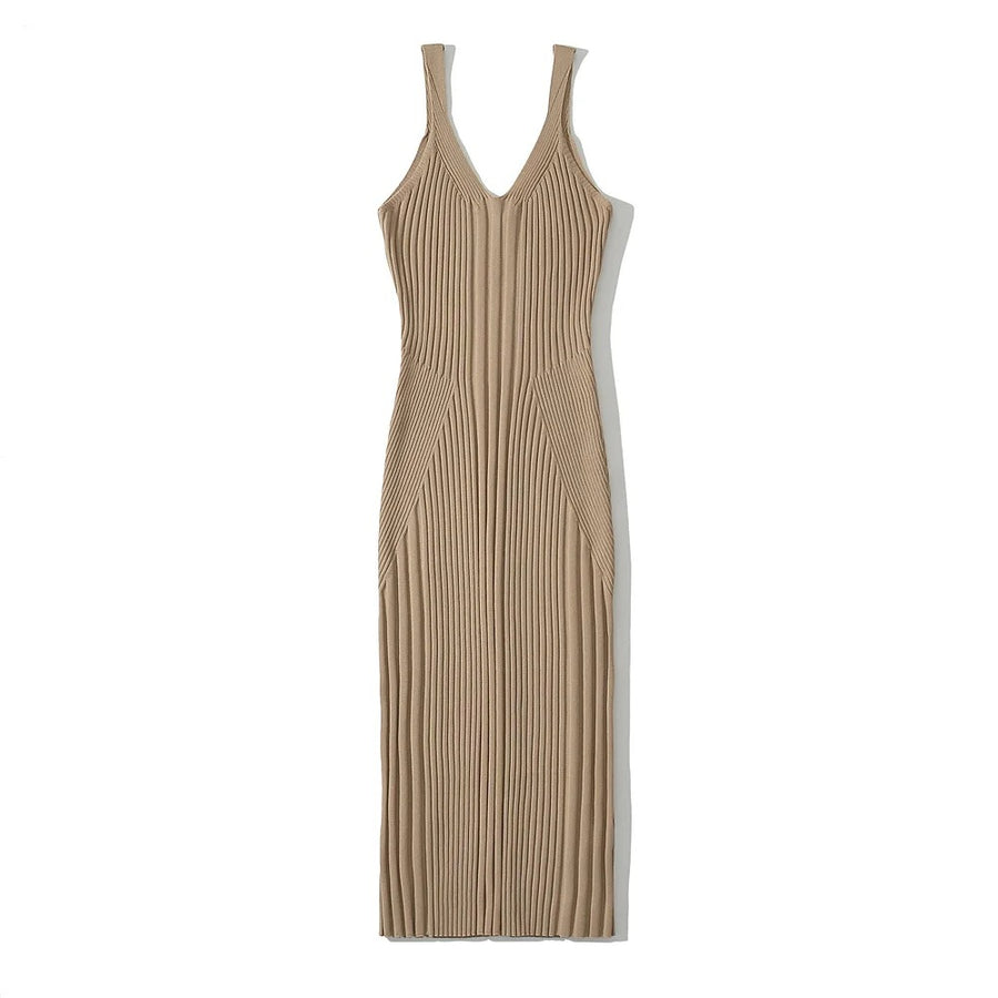 Sweet and Sexy Strap Dress Waist-Cinching Maxi Skirt