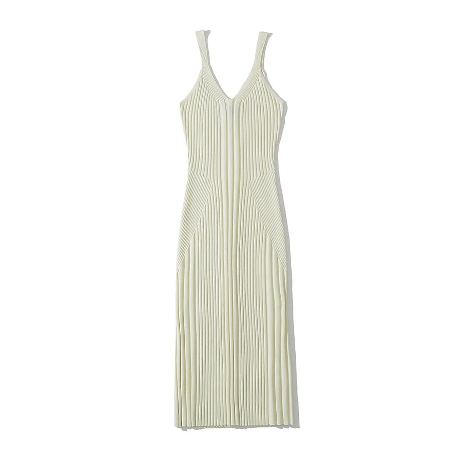 Sweet and Sexy Strap Dress Waist-Cinching Maxi Skirt