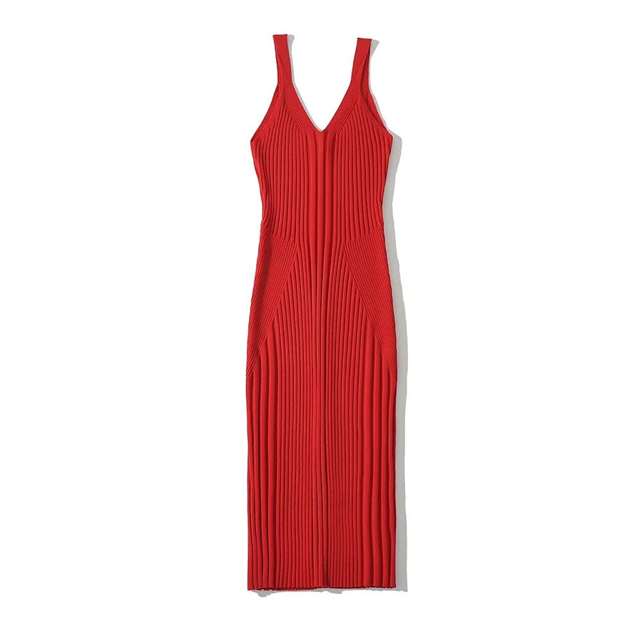 Sweet and Sexy Strap Dress Waist-Cinching Maxi Skirt