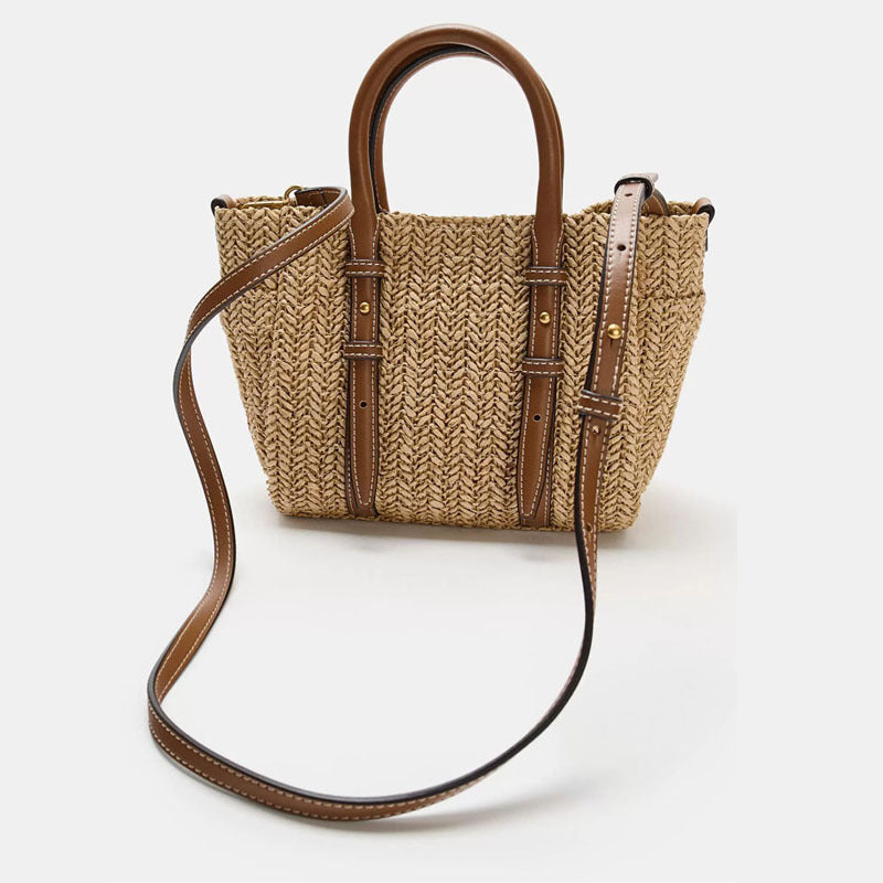 Stylish Straw Woven Hand-held Shoulder Crossbody Bag