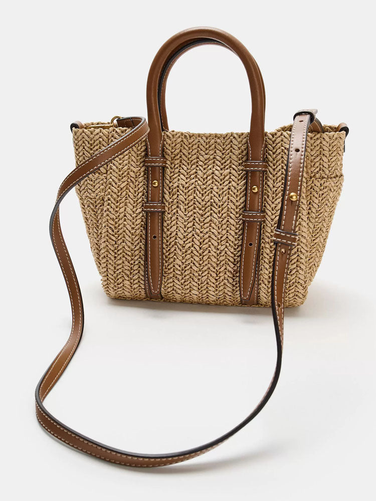 Stylish Straw Woven Hand-held Shoulder Crossbody Bag