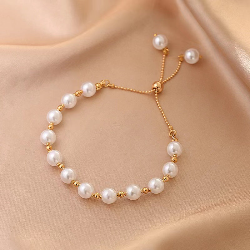 Affordable Luxury Adjustable Pearl Bracelet for Women