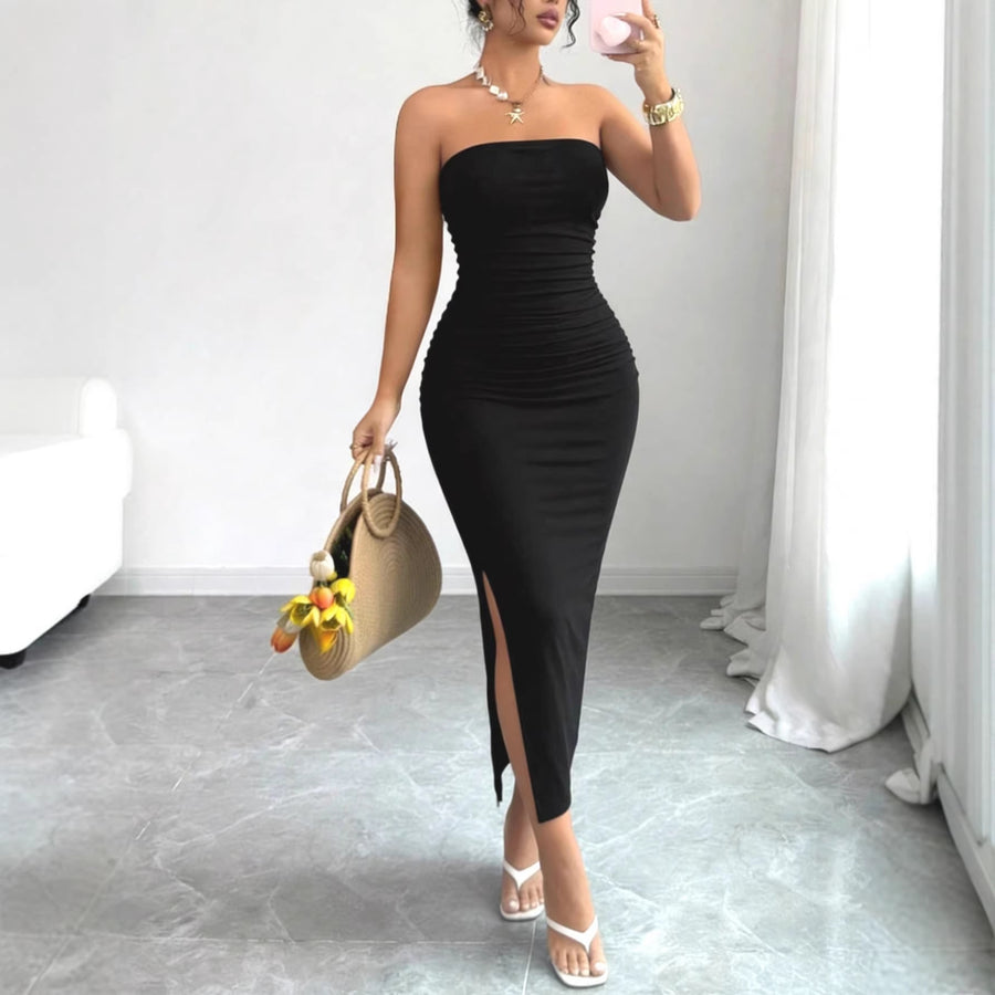 Floral Bodycon Slit Sheath Spicy Girl Dress for Women