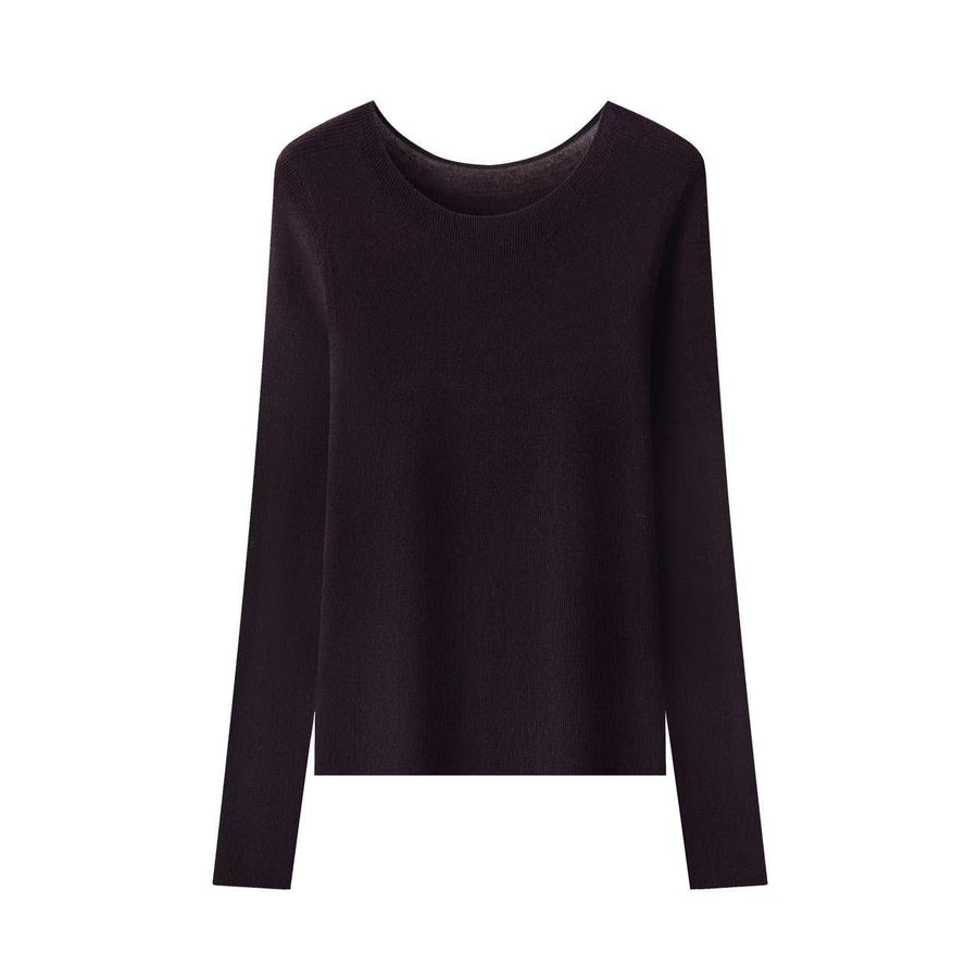 Womens Versatile Crew-neck Knit Bottoming Sweater