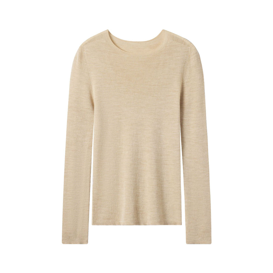 Womens Versatile Crew-neck Knit Bottoming Sweater