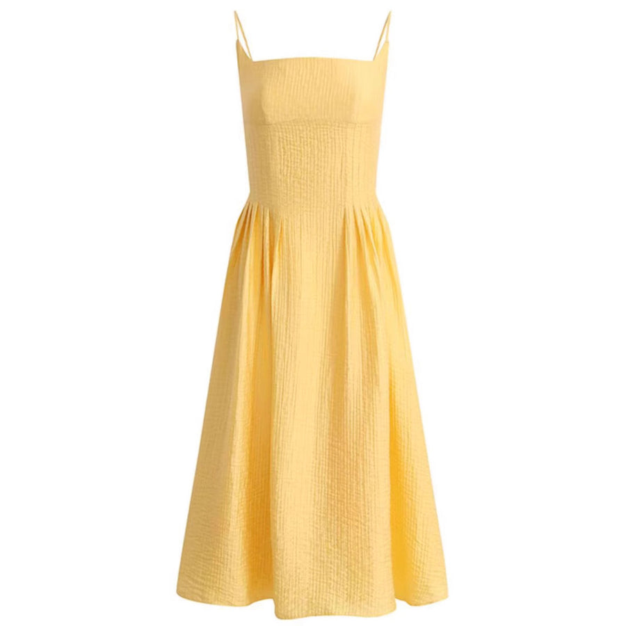 Womens Fashion Off-shoulder Waist-cinching Strap Dress