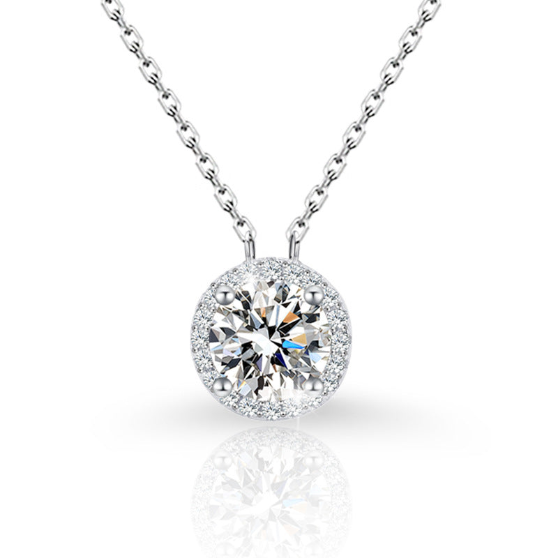 Womens White Diamond Pendant Choker Necklace - Elegant Style