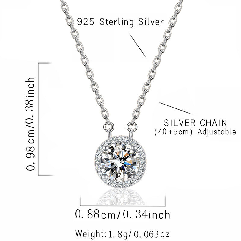 Womens White Diamond Pendant Choker Necklace - Elegant Style