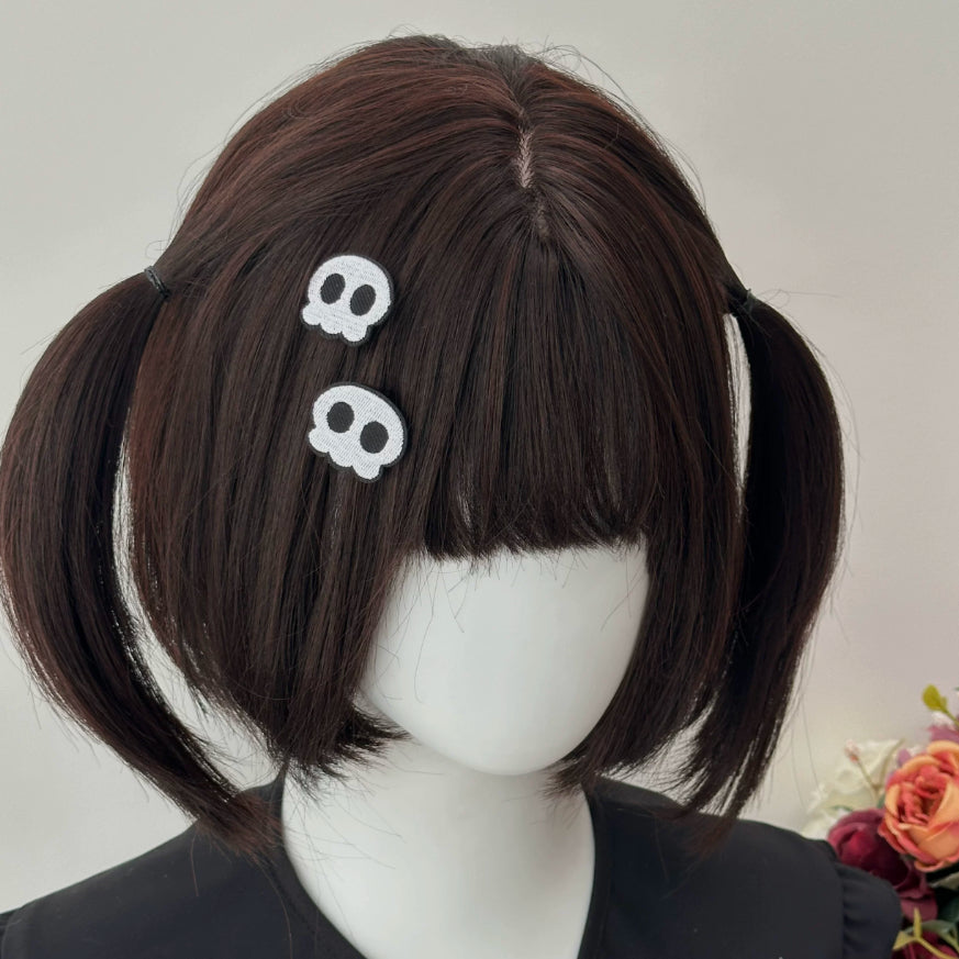 Subculture Skull Bang Clip - Cute Dark Hairpin for Stylish Looks