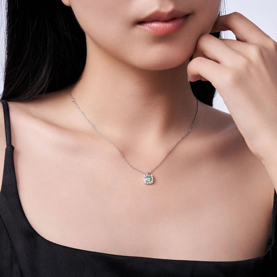 Elegant Mozanite Clavicle Necklace for Women - Dazzling Design