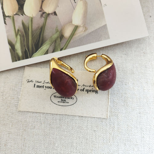 French-style Vintage Gradient Water-drop Stud Earrings