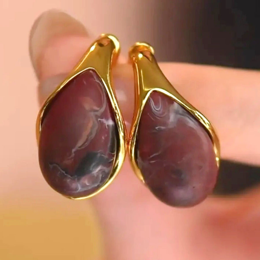 French-style Vintage Gradient Water-drop Stud Earrings