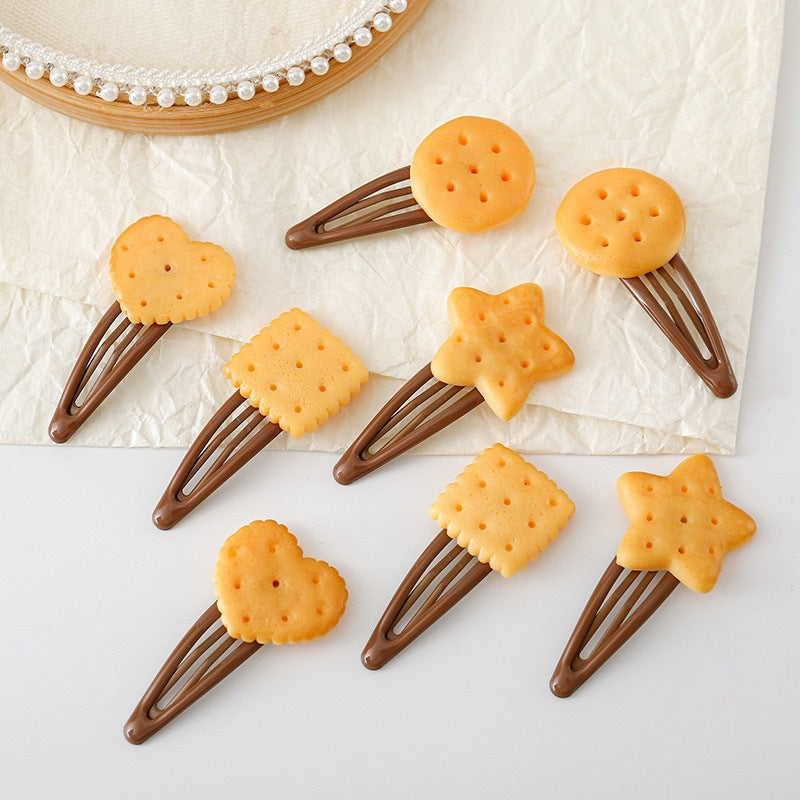 Simulation Cookie Heart Star Hair Clip for Trendy Styles