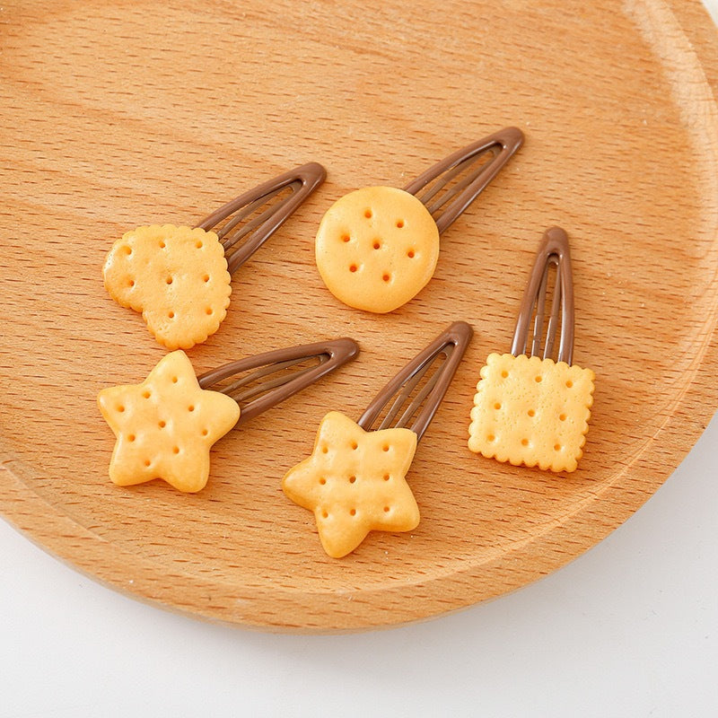 Simulation Cookie Heart Star Hair Clip for Trendy Styles