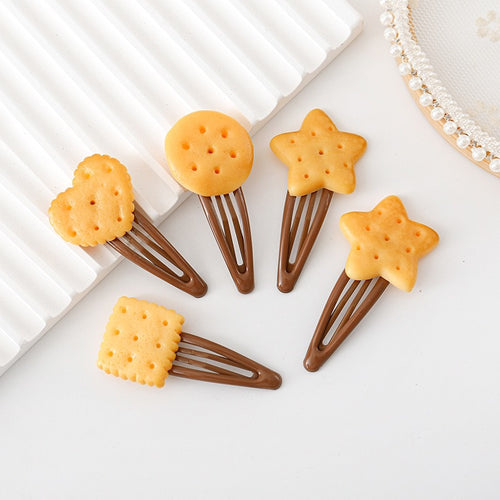 Simulation Cookie Heart Star Hair Clip for Trendy Styles
