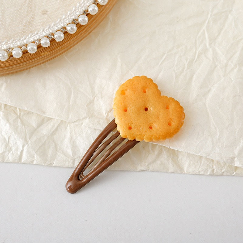 Simulation Cookie Heart Star Hair Clip for Trendy Styles