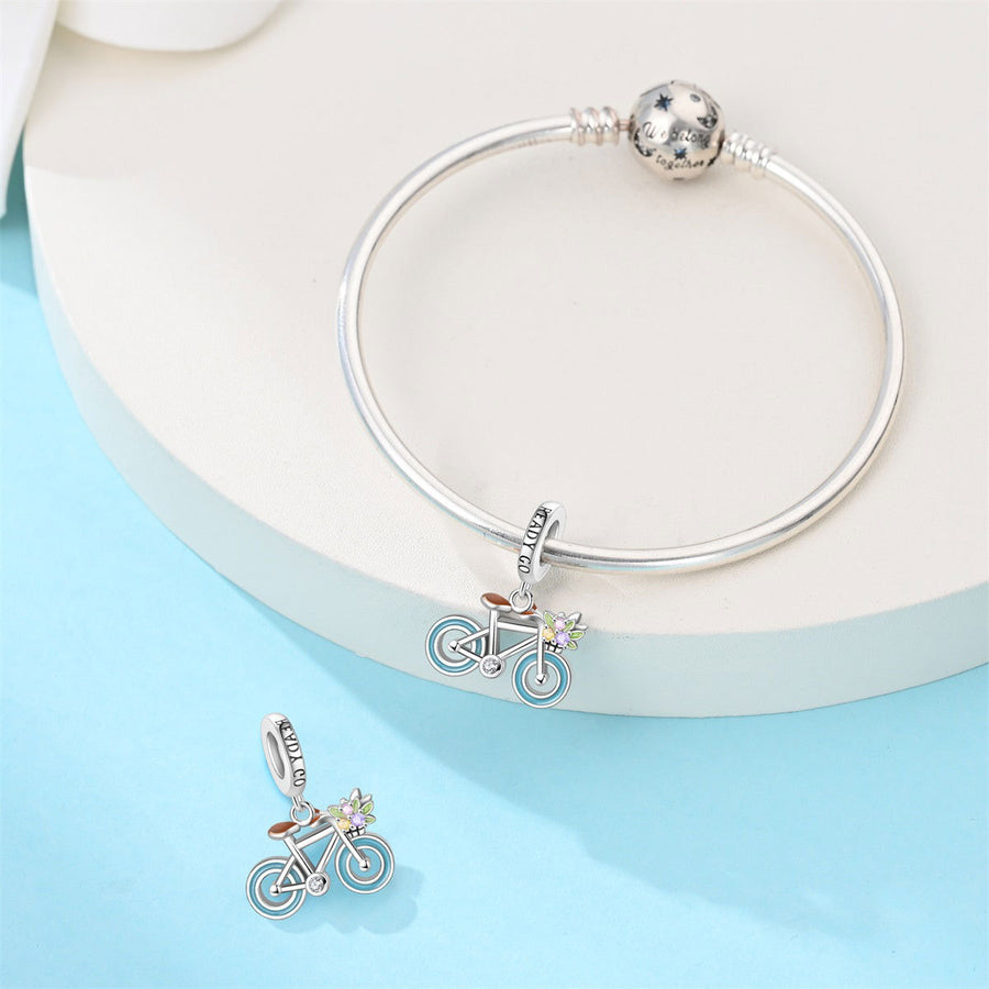 Blue Oil-Drip Plated Silver Bow Bracelet & Necklace Set