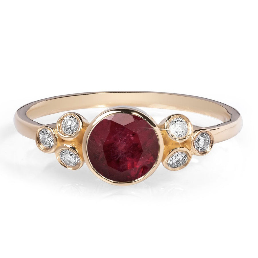 Luxury Ruby Couple Rings for Women - Elegant Stacking Rings