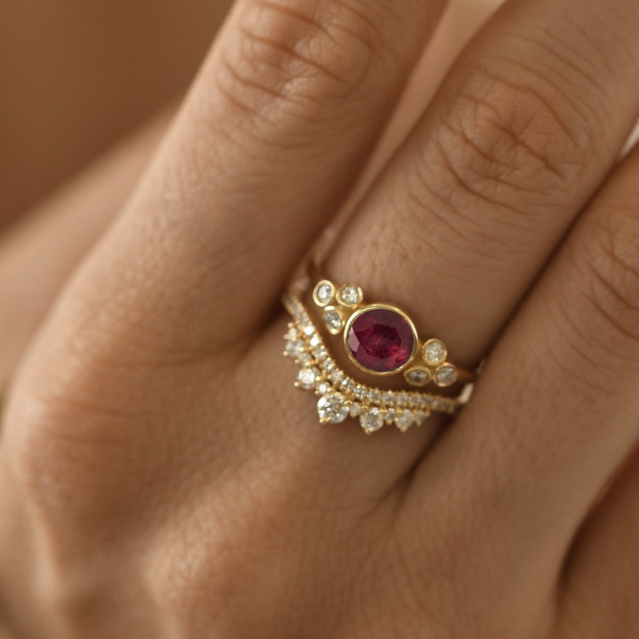Luxury Ruby Couple Rings for Women - Elegant Stacking Rings