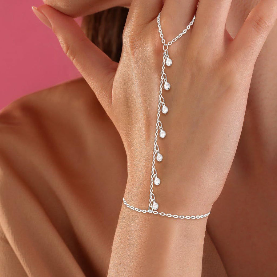 Stainless Steel 18K Gold-Plated Chain Linked Tennis Bracelet