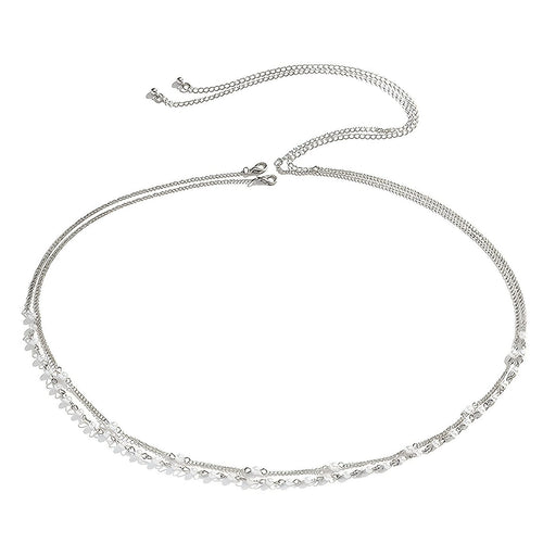 Womens Versatile Delicate Pearl Chain Body Chain