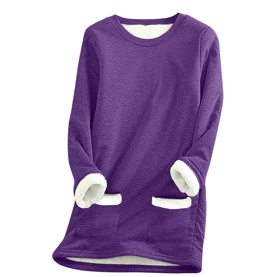 Autumn and Winter Women's Velvet Bottom T-Shirt