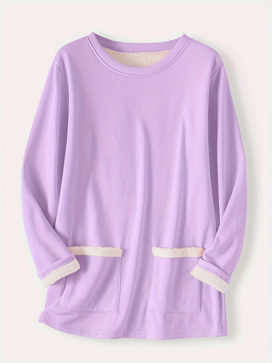 Autumn and Winter Women's Velvet Bottom T-Shirt