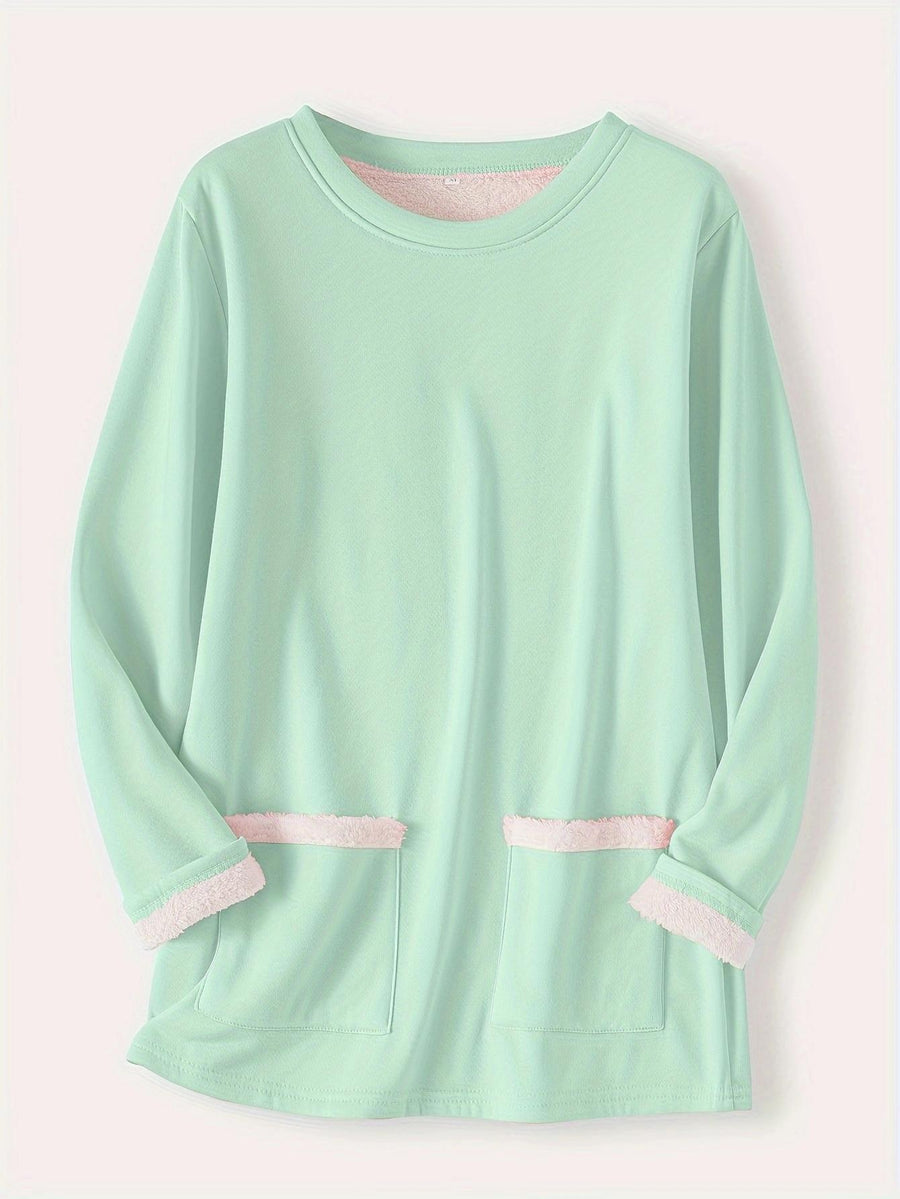 Autumn and Winter Women's Velvet Bottom T-Shirt