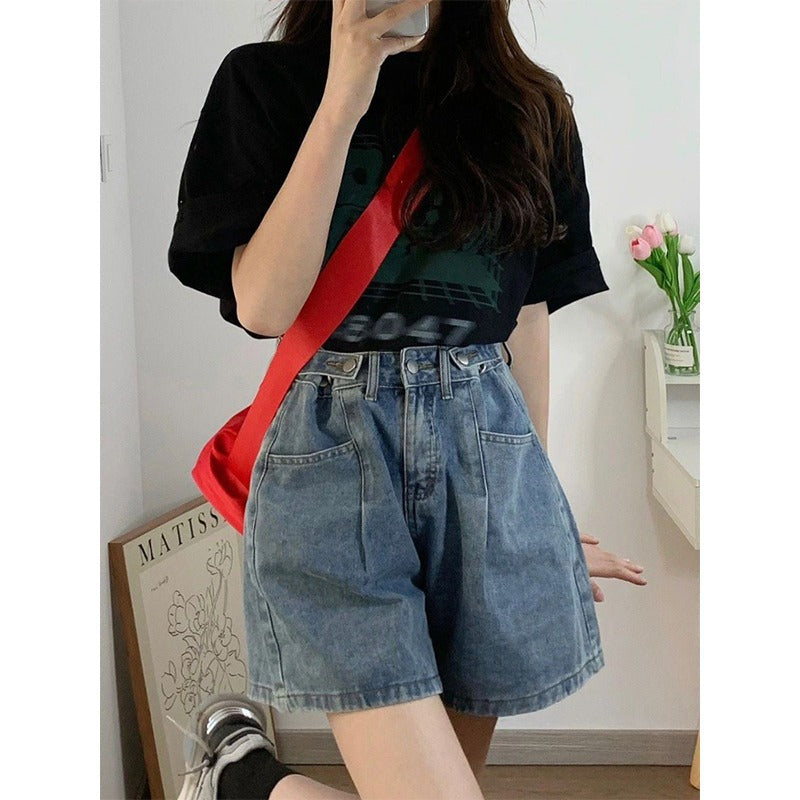 High-waisted Denim Shorts for Women - Casual Summer Style