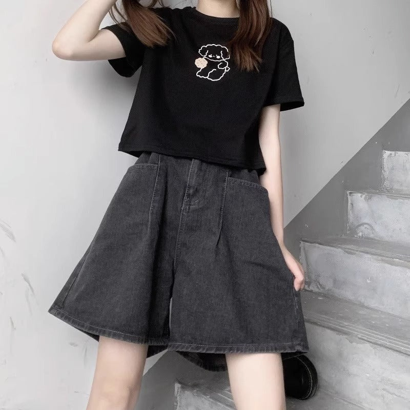 High-waisted Denim Shorts for Women - Casual Summer Style