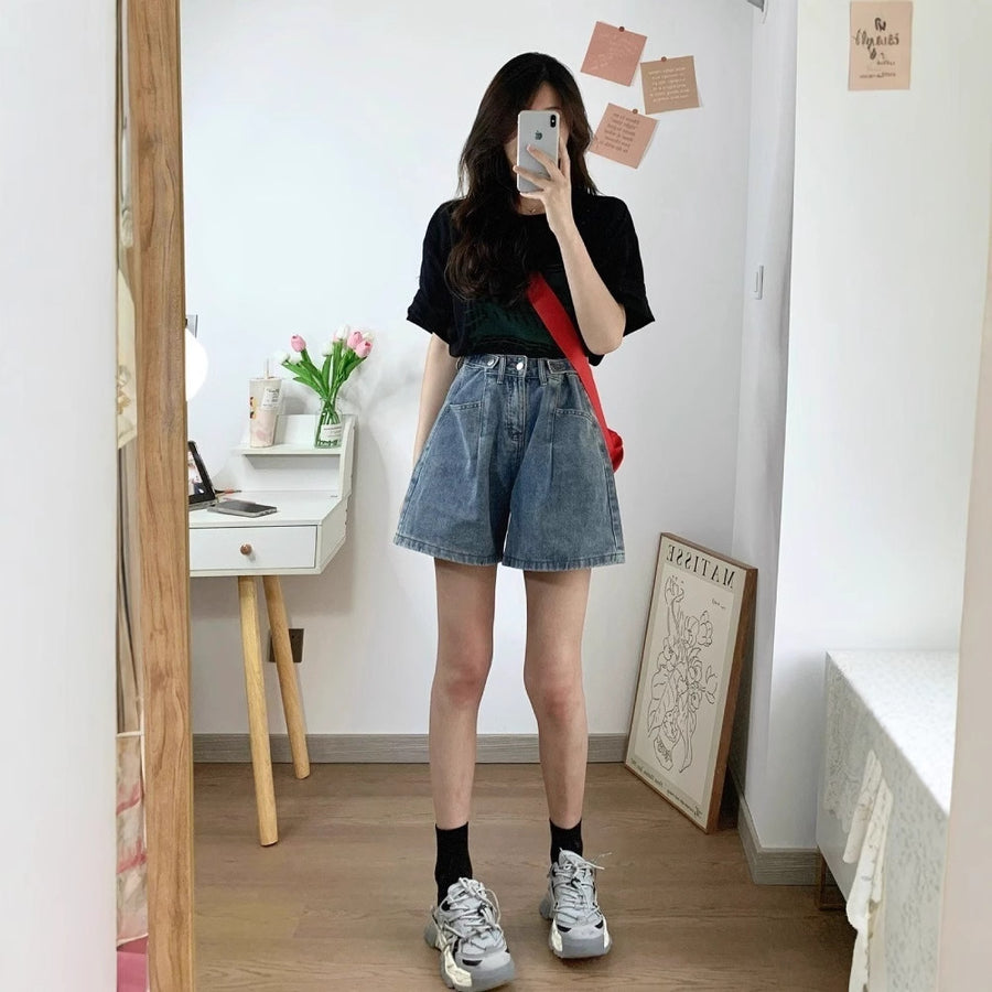 High-waisted Denim Shorts for Women - Casual Summer Style