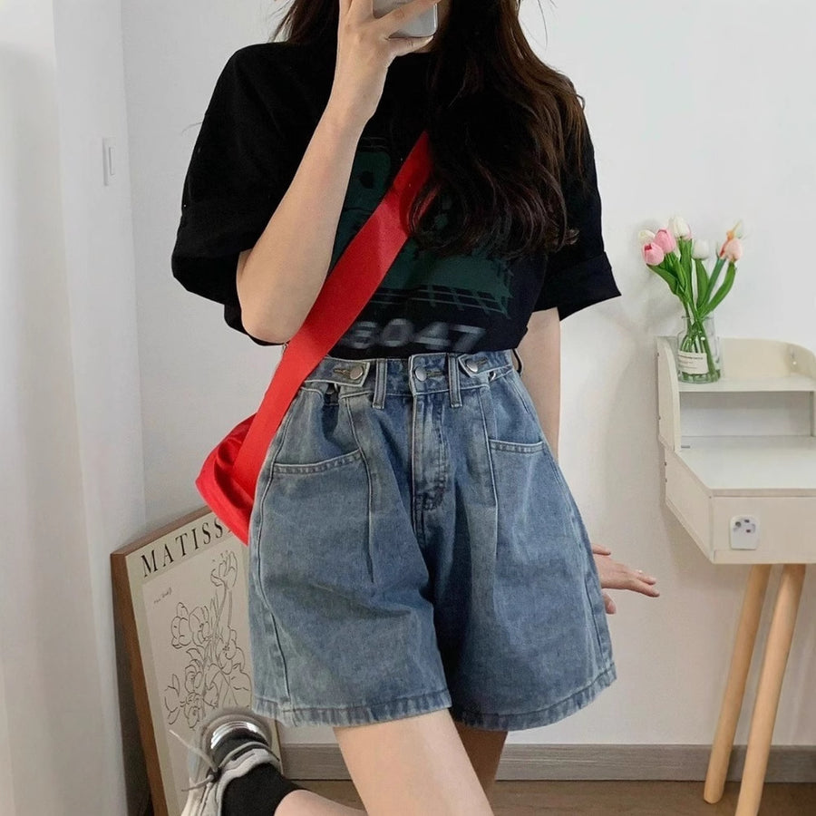High-waisted Denim Shorts for Women - Casual Summer Style