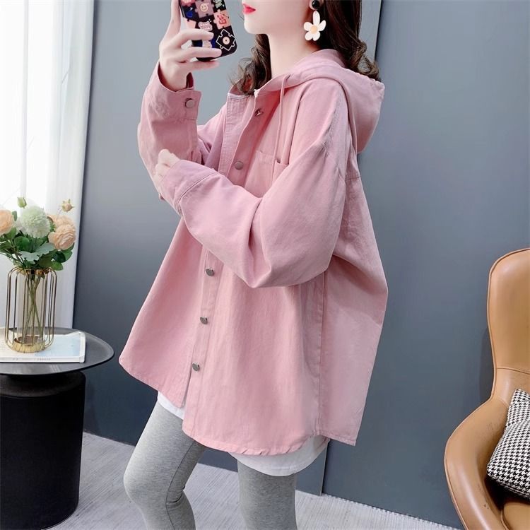 Thin Korean-style Shirt with Hooded Top and Jacket