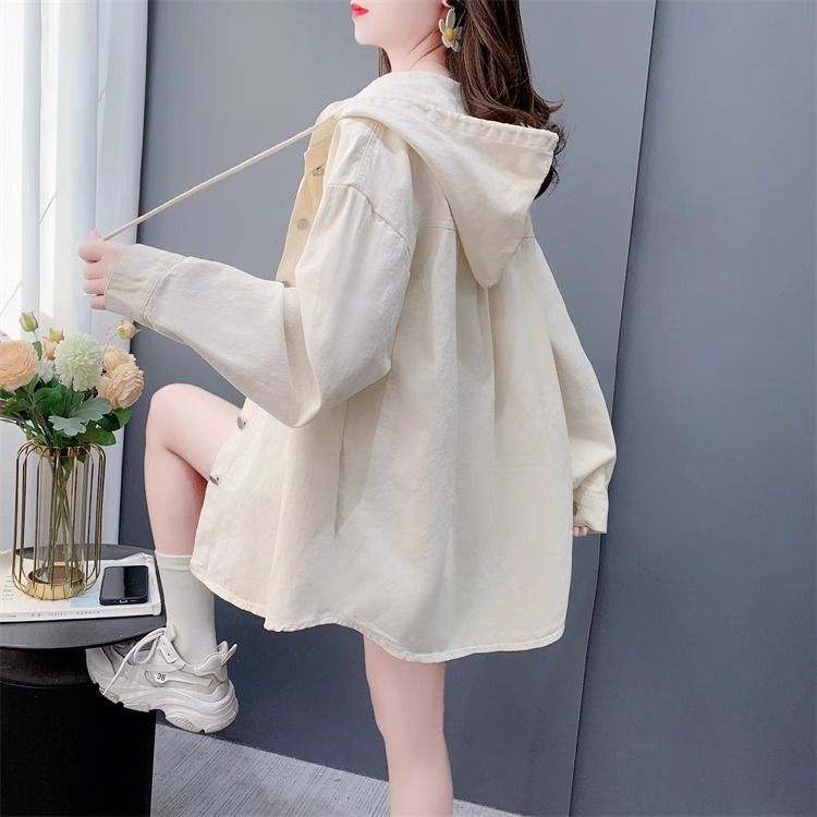 Thin Korean-style Shirt with Hooded Top and Jacket