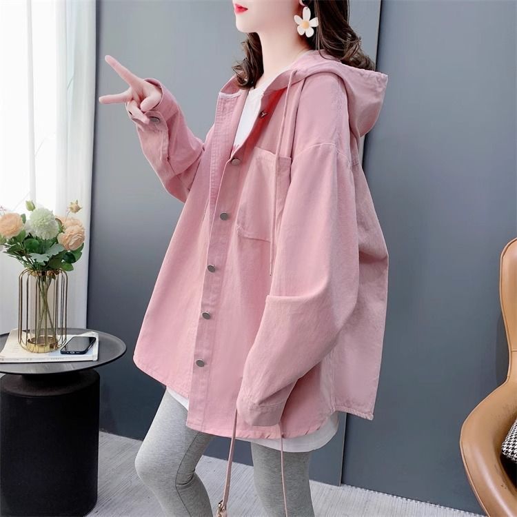 Thin Korean-style Shirt with Hooded Top and Jacket